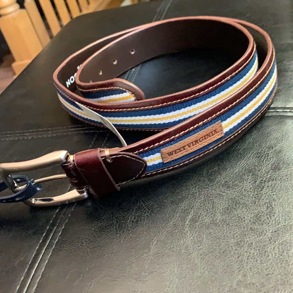 NWT Jack Mason West Virginia Tailgate Belt